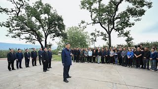 Xi Jinping inspects sections of NW Chinas Shaanxi Gansu provinces [upl. by Medarda530]