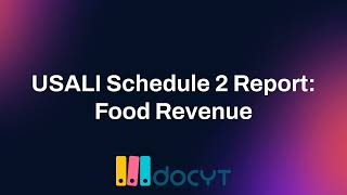 USALI Schedule 2 Report Food Revenue [upl. by Tingley998]