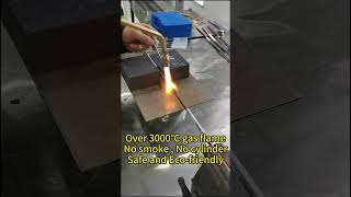 Oxyhydrogen gas flame brazing copper bar [upl. by Eskil434]