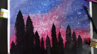 Acrylic painting ideasNight skycanvas painting ideas [upl. by Huggins]