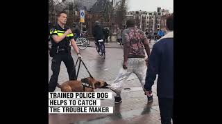 Police dog was trained to bite on the clothes instead of his skinanimalfriends aninallover animal [upl. by Ainyt]