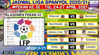 Jadwal Liga Spanyol Pekan 32  Villareal vs Barcelona  Klasemen La Liga 2021  live Bein Sport [upl. by Acissey414]