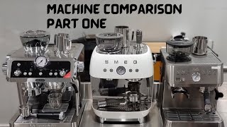 Part 1 Bean to cup semiautomatic espresso machines review  Delonghi SMEG amp Solis [upl. by Nnylak646]