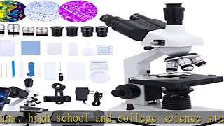 Woehrsh trinocular Microscope H10x and WF50x eyepieces 40X5000X Magnification Bright Field of View [upl. by Nnyloj]