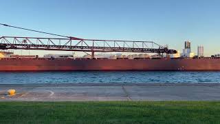 Great Lakes Freighter Kaye E Barker in the Soo Lock Canal [upl. by Gaulin]