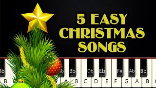 5 Easy Christmas Songs 1  BEGINNER PIANO TUTORIAL [upl. by Adnohryt991]