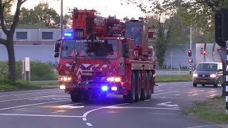 Grote Brandweer kraan Brandweer Haaglanden assisteert Ambulance bij Afhijsing  Sandinoweg Delft [upl. by Iniretake593]