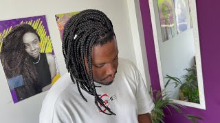 Box braids curtas em cabelo masculino [upl. by Elletnuahs]