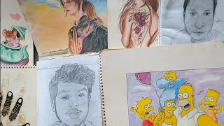 Drawing sketchbook tour part 1pencildrawing pencilsketch artwork art drawing viralvideo 😊 [upl. by Apur]