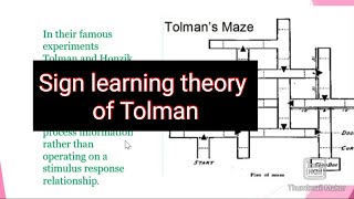 Sign Learning Theory Of Tolman  Tolman experiment  Learning theory by Tolman [upl. by Sigmund]