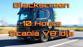 10 Hours Scania V8 Idle Engine Sound  Black Screen inside Cabin Sleep Meditation Relax Dream ASMR [upl. by Htesil252]