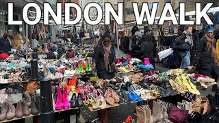 🇬🇧 EAST LONDON WALKING TOUR LONDONS HISTORIC PETTICOAT LANE MARKET VIBRANT STREET MARKET 4K60FPS [upl. by Oiracam905]