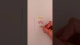 Easy mushroom doodle idea 🍄 art doodle shorts [upl. by Comptom]