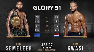 ENDY SEMELEER vs CHICO KWASI Full Fight GLORY 91 [upl. by Nauhs]