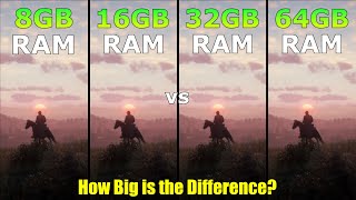 8GB vs 16GB vs 32GB vs 64GB RAM  Test in 11 Games in 2023  any Difference [upl. by Mehalek]