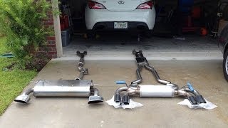 Genesis Coupe stock vs Magnaflow sound [upl. by Aztinad]