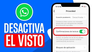 Cómo DESACTIVAR el VISTO en Whatsapp iPhone Guía Completa [upl. by Aicinoid]