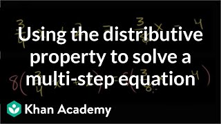 A clever application of the distributive property to solve a multistep equation  Khan Academy [upl. by Delmer]