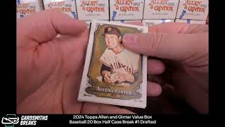 2024 Topps Allen and Ginter Value Box Baseball 20 Box Half Case Break 1 [upl. by Ahras]