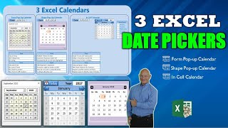 How To Add 3 Different Date Picker Calendars in Microsoft Excel Free Download [upl. by Hayikaz640]