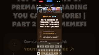 Top 5 benefits of pre market trading memefi code  memefi video code [upl. by Okimat395]