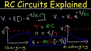 RC Circuits Physics Problems Time Constant Explained Capacitor Charging and Discharging [upl. by Kuehnel]