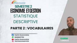 Statistiques descriptive S2 Partie 2 Vocabulaires [upl. by Ahsemac]