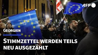 Stimmzettel in Georgien werden teilweise neu ausgezählt  AFP [upl. by Nagey]