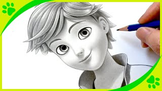 Drawing Miraculous🐞Adrien pencil sketch [upl. by Hctub]