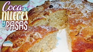 Coca de nueces y pasas o pan dulce de nueces y pasas  Receta tradicional  Loli Domínguez [upl. by Aisatna362]