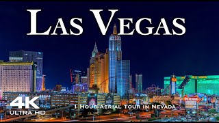 4K LAS VEGAS 🇺🇸 Drone 4K  1 Hour Aerial Film  Nevada USA United States of America [upl. by Anahgem]