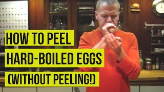 How To Peel HardBoiled Eggs Without Peeling  Tim Ferriss [upl. by Uzzial499]