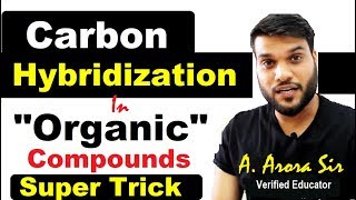 Basics of GOC Carbon HYBRIDIZATION in Organic Compounds  Super trick [upl. by Ednihek]