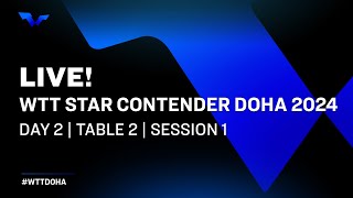 LIVE  T2  Day 2  WTT Star Contender Doha 2024  Session 1 [upl. by Nangem]