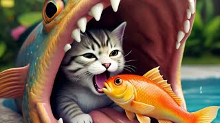 fool Kitten save the life of fish  fool Kitten  save the life  fish [upl. by Ai]