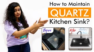 Kitchen QUICK TIP  How to clean and maintain QUARTZ Kitchen Sink  Ruhe Quartz Sinks  Ruhe [upl. by Ahseinat]