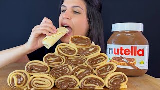 NUTELLA CREPES  MUKBANG  ASMR  EATING SOUNDS [upl. by Strauss]