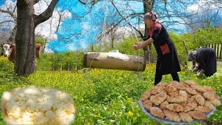 Traditional butter making from fresh milk in the village [upl. by Luana]