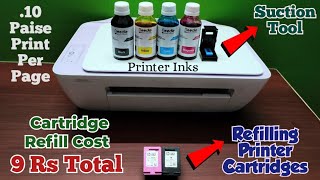 How to refill HP deskjet printer cartridge  प्रिंटर में इंक कैसे भरे  Ink refilling in printerhp [upl. by Peony237]