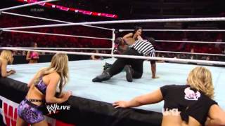 Naomi vs Aj lee lumberjill match Raw 31314 [upl. by Ailesor211]