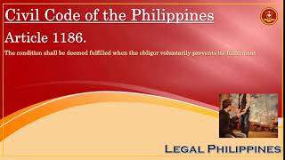 Civil Code of the Philippines Article 1186 [upl. by Rehpretsirhc]