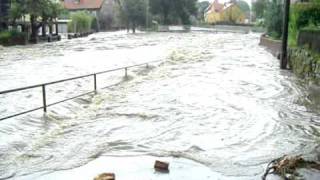 Großschönau Hochwasser  Theodor Haebler Straße [upl. by Enelyw]