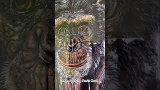 Painting A REALISTIC Gorilla Mixed Media Painting Combination of Charcoal ampAcrylic On Canvas [upl. by Idroj746]