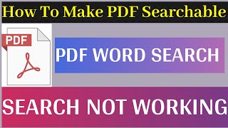 How To Make Pdf Searchable  Searchable Pdf Kaise Banaye [upl. by Addiel554]