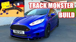 Fiesta st gets track mods Hardrace EXTENDED ball joints and superpro poly bushes [upl. by Oinota445]