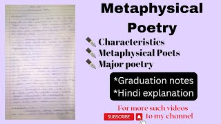 Metaphysical Poetry  Metaphysical Poets  Characteristics of Metaphysical poetry  Graduation notes [upl. by Ailido]