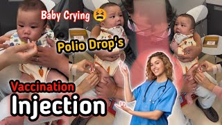 Administer Polio Drops To The Child  Crying Baby Pain Injection At Hospital With Daddy [upl. by Lettie518]