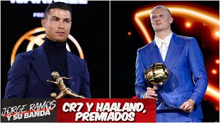 Cristiano Ronaldo arrasó en los Globe Soccer Awards Haaland mejor jugador  Jorge Ramos y Su Banda [upl. by Lairbag]