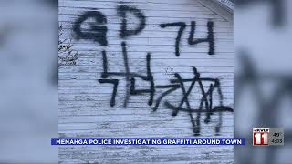 Menahga Police investigating graffiti on several locations around town [upl. by Ramsey]