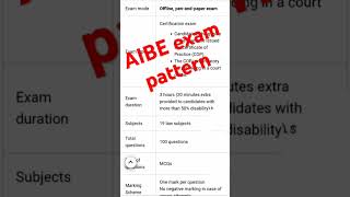 AIBE exam pattern aibe exam aibepreparation aibeexam aibeexampattern lawexamprep lawstudies [upl. by Maressa968]